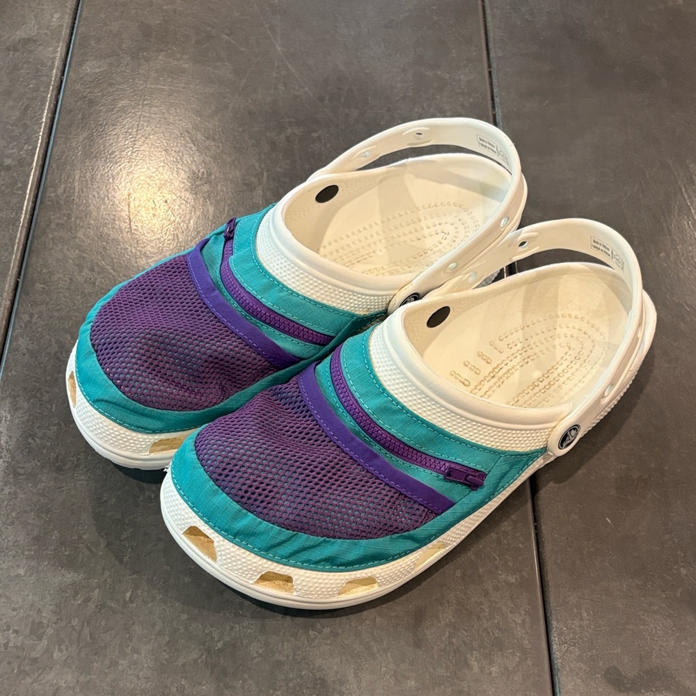 CROCS Men's Venture Pack Teal, Purple & White Slip-On Clog